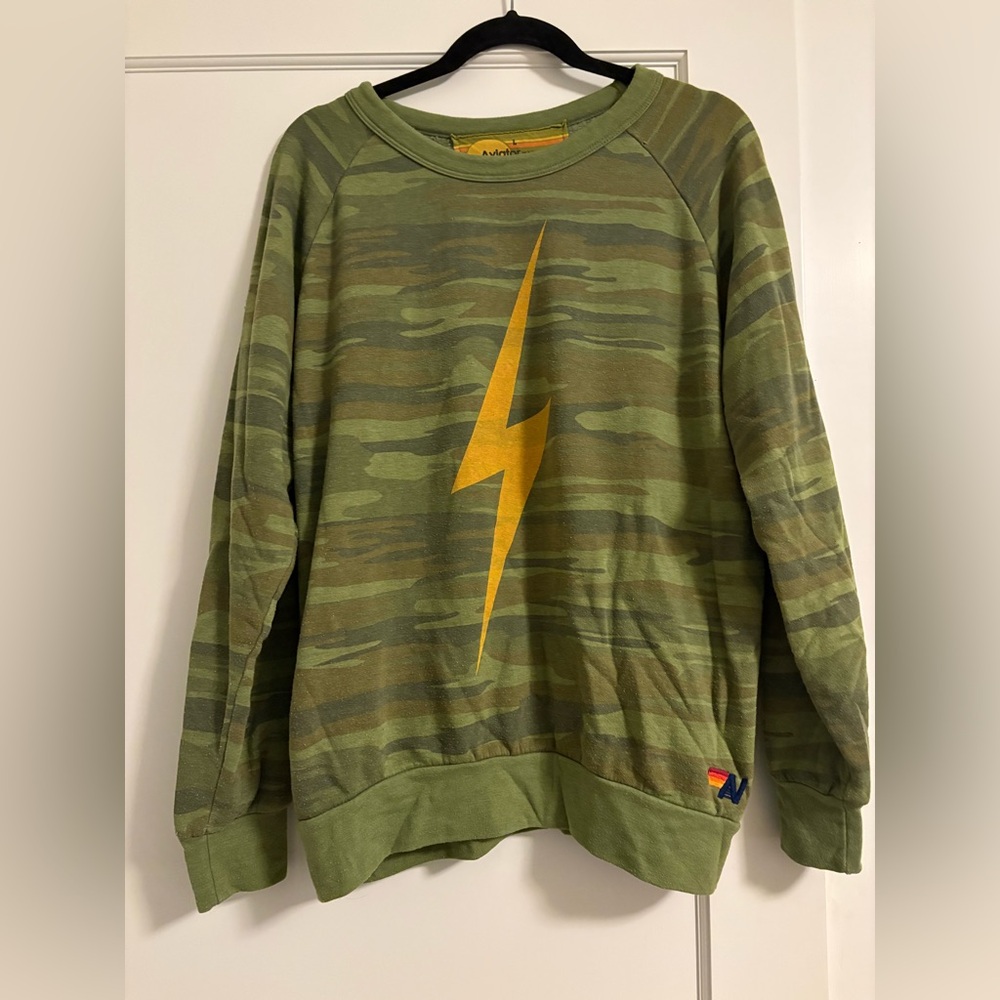 Aviator Nation green camo sweatshirt Size Large